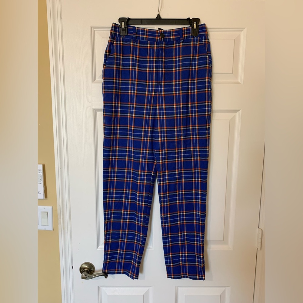 Forever 21 Blue and Red Straight‎ Leg Pants Size Medium Y2K Casual